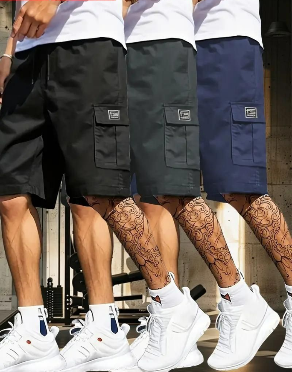Men's Cotton Casual Cargo Shorts Pack of 3